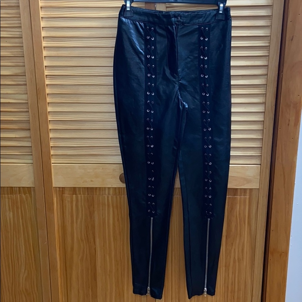 Faux leather pants
